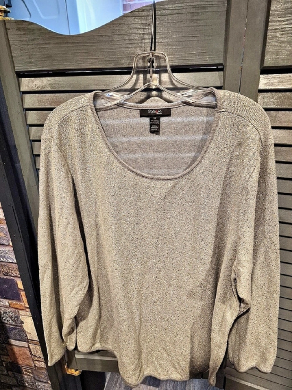 Style&Co Metallic Scoop Neck Sweater Size 3X Like New